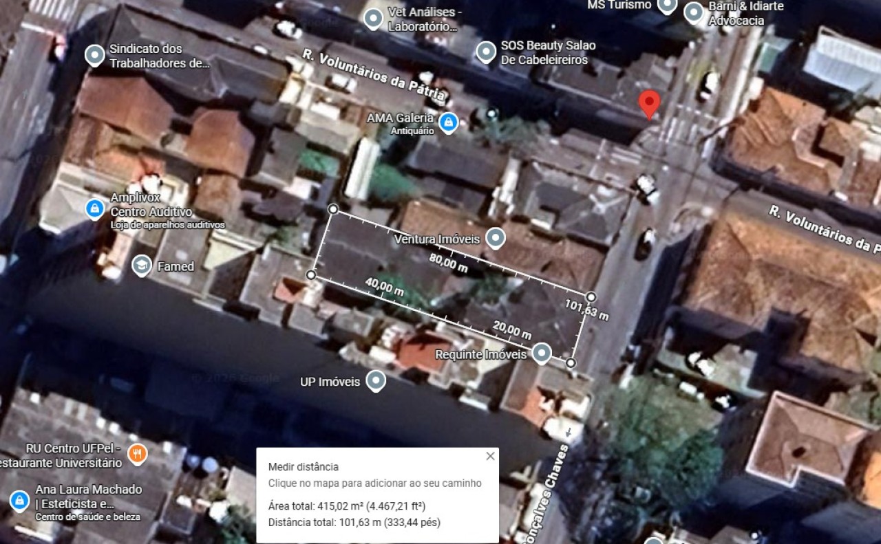 TERRENO DE APROXIMADAMENTE 400m², COM UM PRÉDIO DE ALVENARIA EM PELOTAS/RS