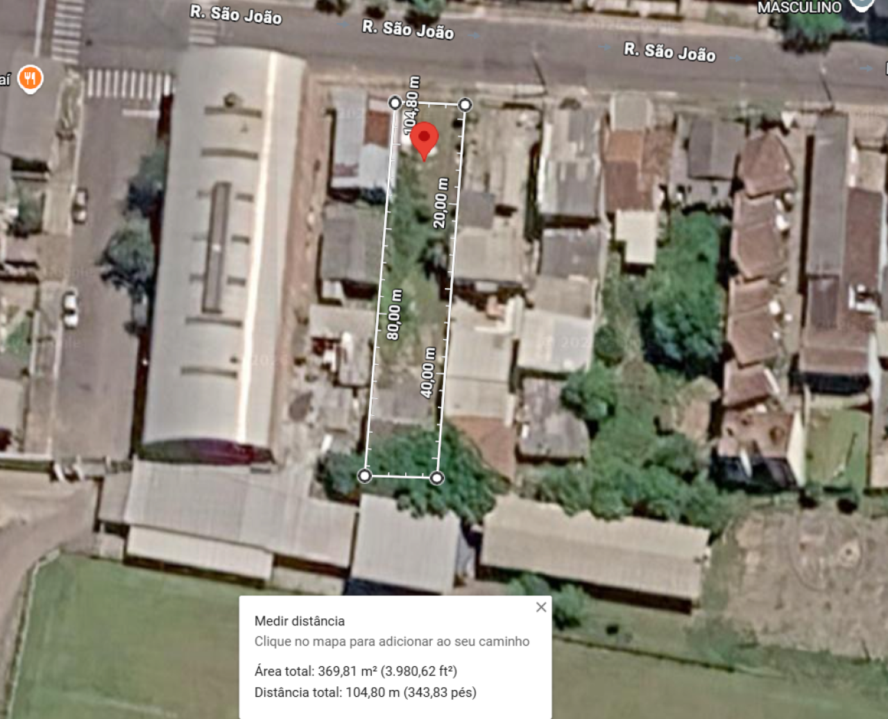 TERRENO DE 374M² COM CASA DE MADEIRA EM SÃO SEBASTIÃO DO CAÍ/RS